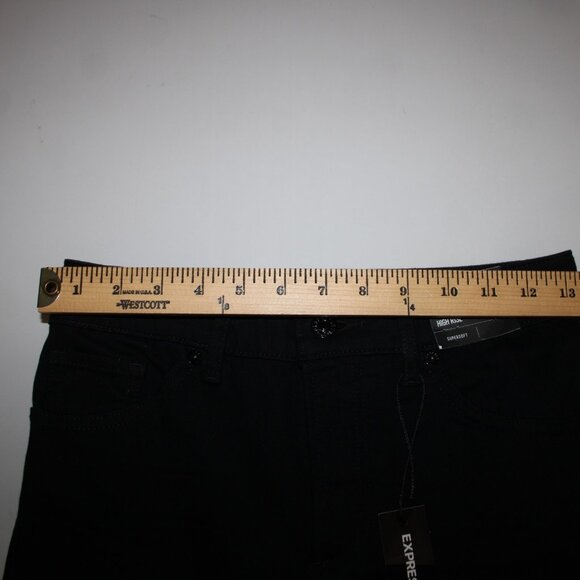 Express $80 Sz 2S x 25 Black Denim Skinny High Rise Cotton Polyester Jeans - Picture 13 of 16